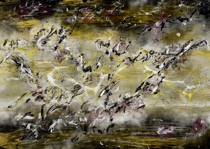 Digitale Kunst mit dem Titel "Composition Abstrac…" von Thierry Daudier De Cassini, Original-Kunstwerk, Digitale Malerei