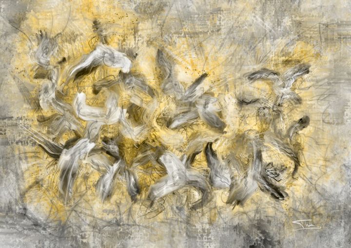 Цифровое искусство под названием "Composition Abstrac…" - Thierry Daudier De Cassini, Подлинное произведение искусства, Цифр…