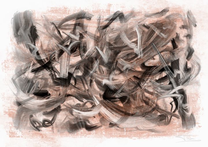 Arte digitale intitolato "Composition Abstrac…" da Thierry Daudier De Cassini, Opera d'arte originale, Pittura digitale
