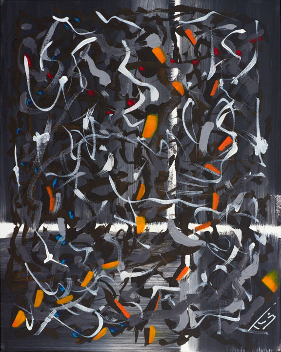 Painting titled "Composition Abstrac…" by Thierry Daudier De Cassini, Original Artwork, Acrylic