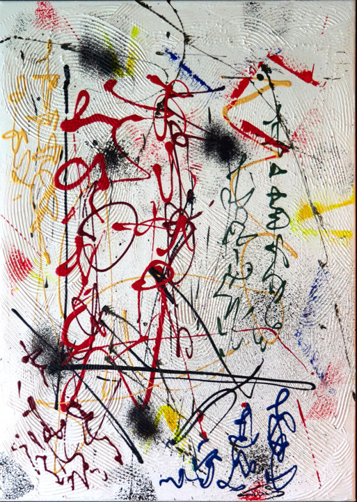 Peinture intitulée "Composition abstrac…" par Thierry Daudier De Cassini, Œuvre d'art originale, Acrylique