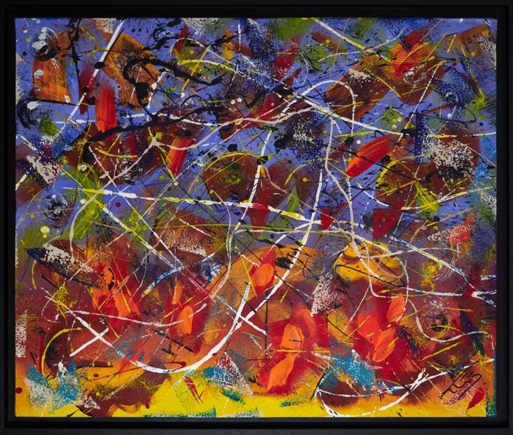 Painting titled "Composition abstrac…" by Thierry Daudier De Cassini, Original Artwork, Acrylic