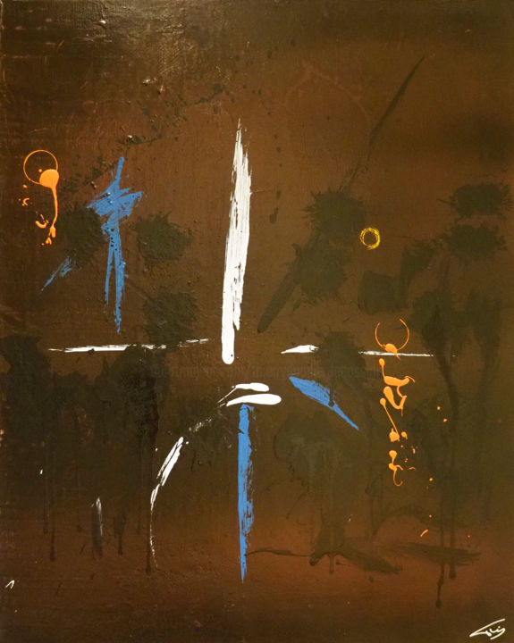 Malerei mit dem Titel "Composition abstrac…" von Thierry Daudier De Cassini, Original-Kunstwerk, Acryl