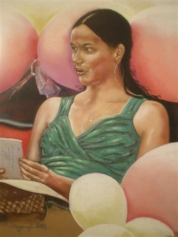 Peinture intitulée "les ballons" par Thierry Eps Pastelliste, Œuvre d'art originale