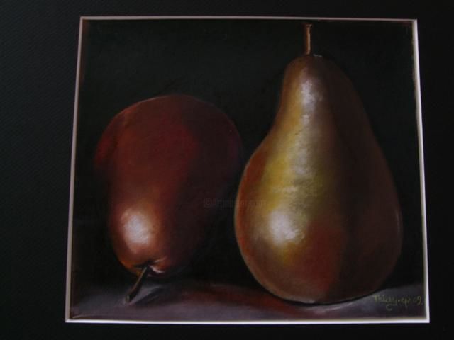 Peinture intitulée "les poires" par Thierry Eps Pastelliste, Œuvre d'art originale