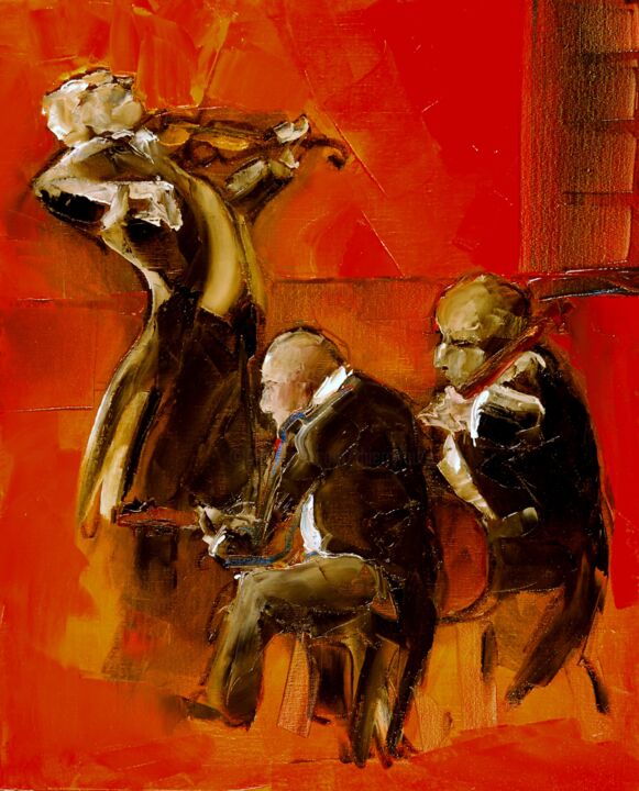 Peinture intitulée "Trio à cordes" par Thierry Faure, Œuvre d'art originale, Huile Monté sur Châssis en bois