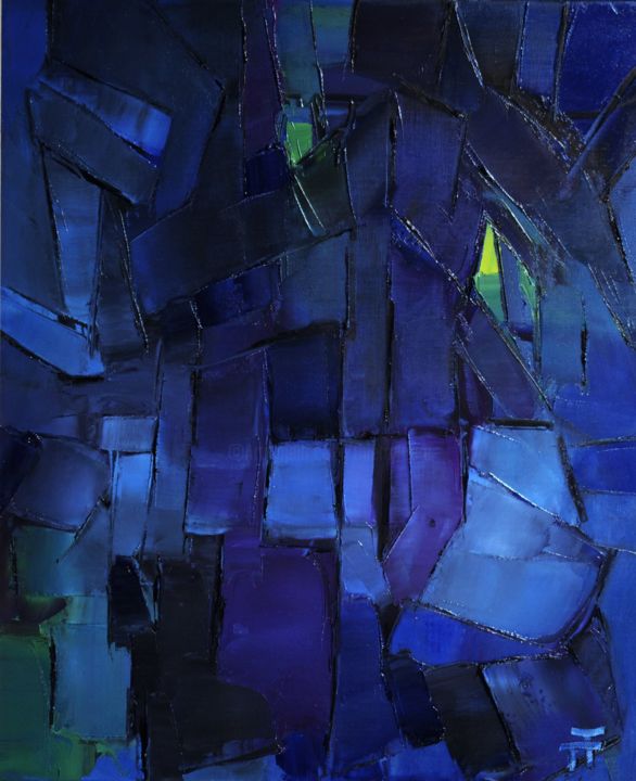 Pittura intitolato "Vitrail-crepuscule-" da Thierry Faure, Opera d'arte originale, Olio
