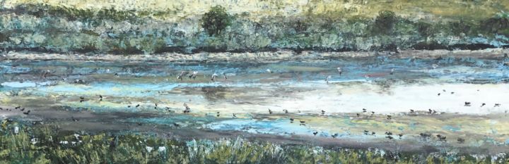 Painting titled "Colonie d’oiseaux" by Thierry Gautheron, Original Artwork, Acrylic