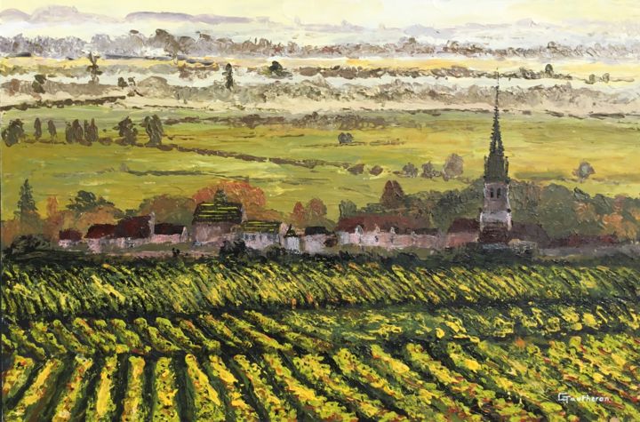 Peinture intitulée "L’or de Meursault" par Thierry Gautheron, Œuvre d'art originale, Acrylique