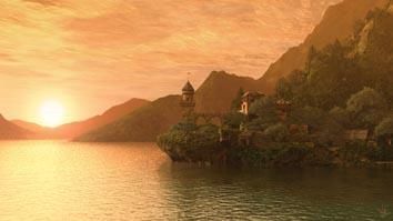 Digital Arts titled "Sunset sur lac" by Thierry Humbert, Original Artwork