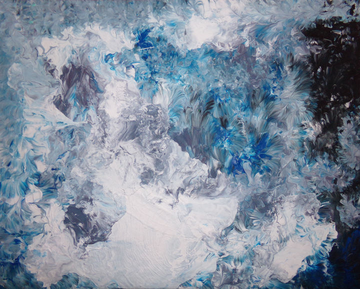 Peinture intitulée "Tourbillon de glaçe" par Landrieu Thierry, Œuvre d'art originale, Acrylique