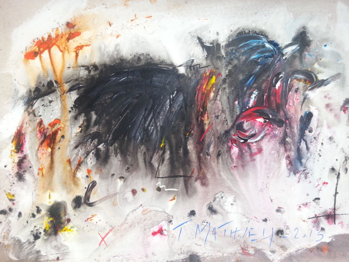 제목이 "mes petites corridas"인 미술작품 Thierry Mathieu로, 원작, 기름