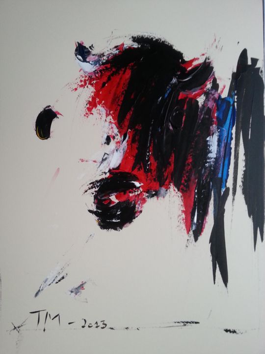 Peinture intitulée "rouge camargue" par Thierry Mathieu, Œuvre d'art originale, Huile