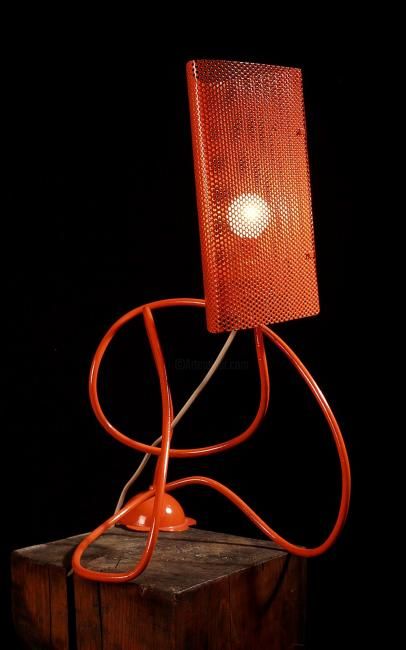 Sculpture intitulée "Lampe Orange 70'" par Thierry Roy, Œuvre d'art originale