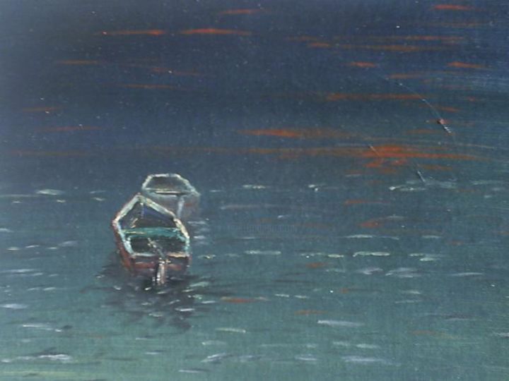 Peinture intitulée "barques predues" par Thierry Sabatier, Œuvre d'art originale