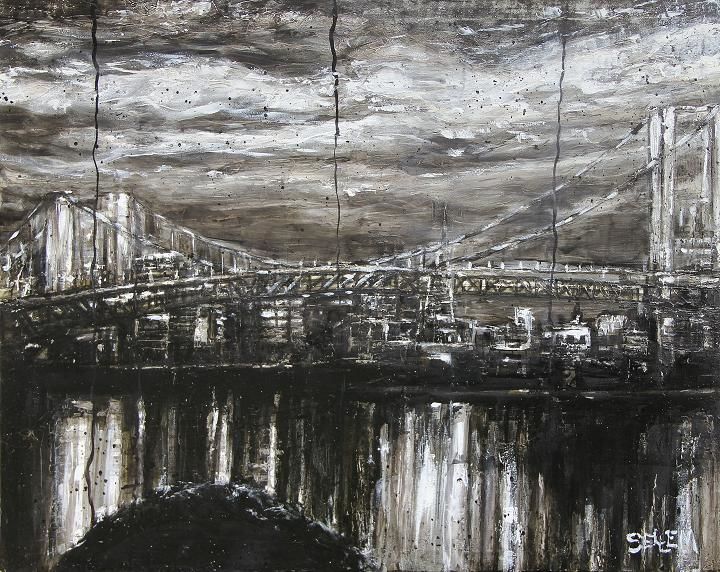 Painting titled "pont-n5-a1-62x50.jpg" by Thierry Sellem, Original Artwork