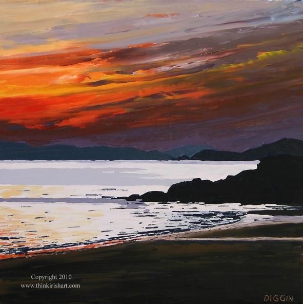 Painting titled "Evening Sky - Strag…" by Stephen Diggin, Original Artwork