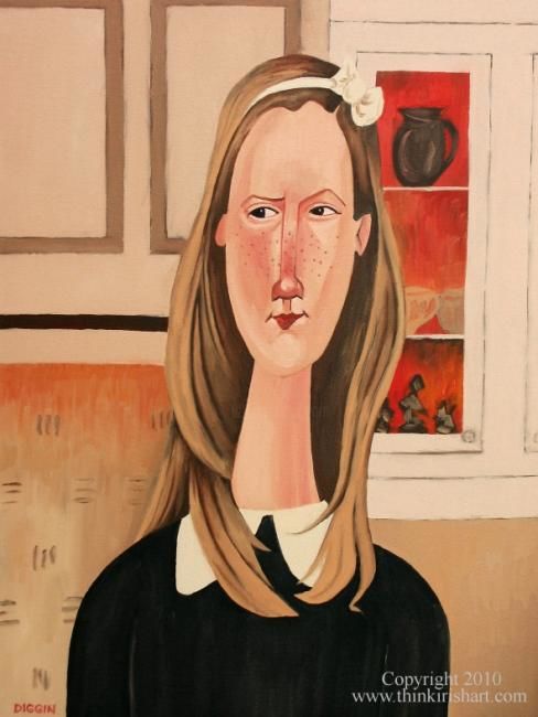 Pintura intitulada "The Young Housemaid" por Stephen Diggin, Obras de arte originais