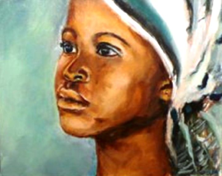 Painting titled "jeune-fille.jpg" by Thierry Moreau, Original Artwork