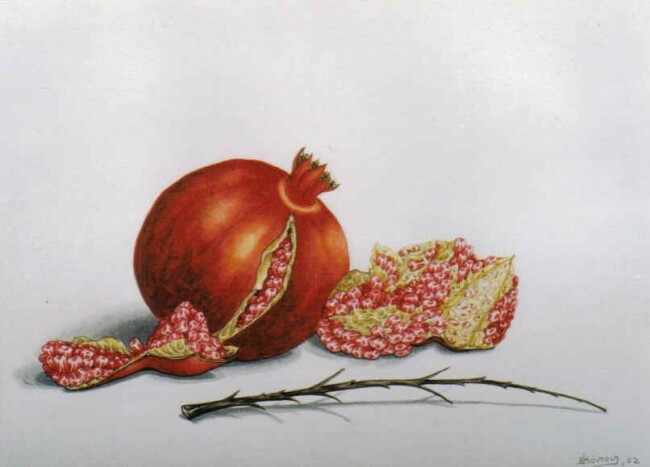 Картина под названием "pomegranates 7" - Thomai Kontou, Подлинное произведение искусства, Другой