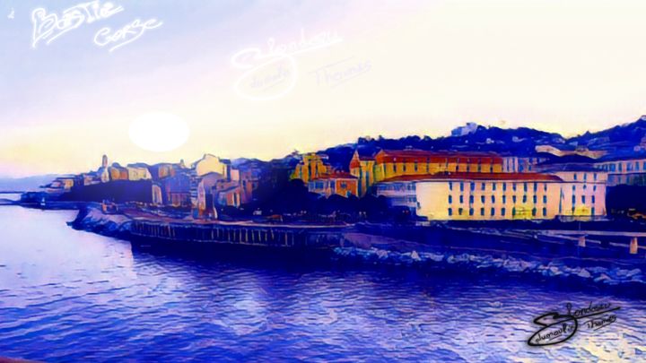 Arts numériques intitulée "Bastia" par Thomas Blondeau-Dumoulin, Œuvre d'art originale, Photo montage Monté sur Panneau de b…