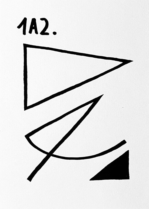 Tekening getiteld "Abstract 1A2" door Thomas Cléda, Origineel Kunstwerk, Inkt