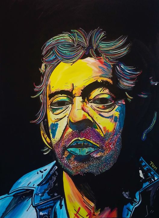 Painting titled "GAINSBOURG" by Tom'S Peintures, Original Artwork