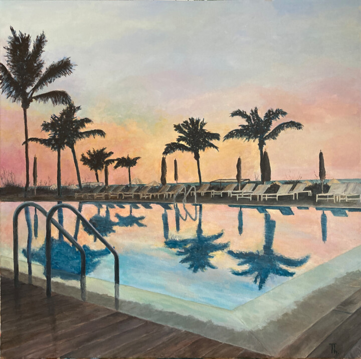 Картина под названием "Bahamas soupir" - Thomas Jager (Thom A), Подлинное произведение искусства, Акрил