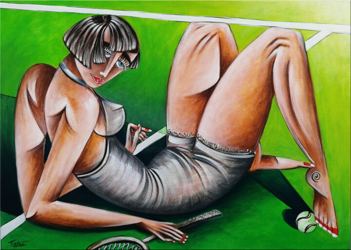 Peinture intitulée "French Open - Rolan…" par Thomas Lange, Œuvre d'art originale, Huile Monté sur Châssis en bois