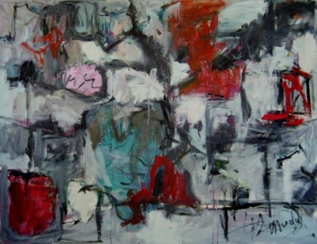 Картина под названием "Abstract on Canvas…" - Thomas Pierce Mudd, Подлинное произведение искусства, Масло