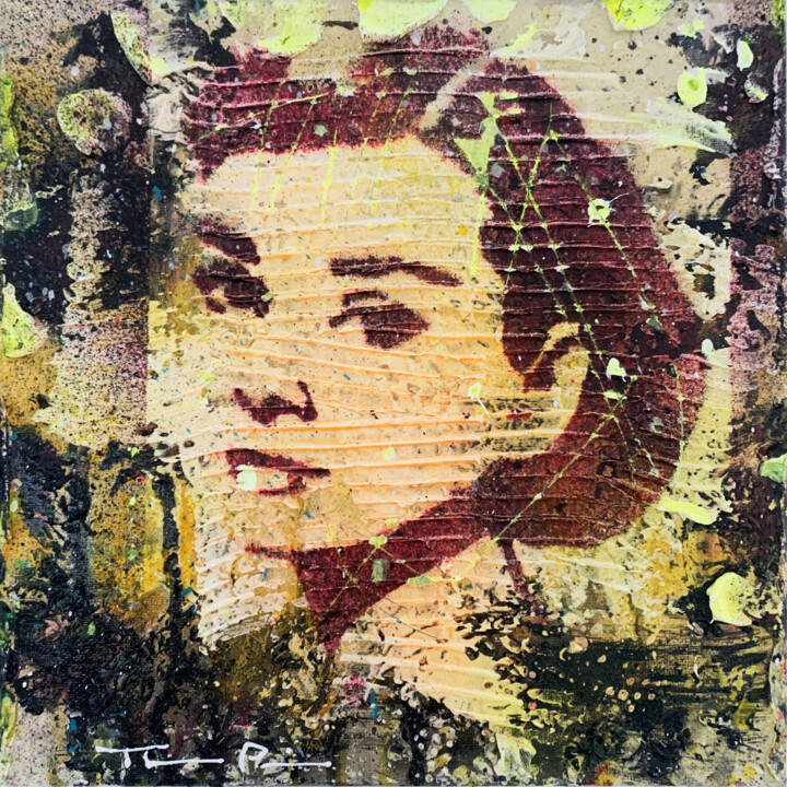 Painting titled "audrey" by Thomas Pierre, Original Artwork, Acrylic Mounted on Wood Stretcher frame