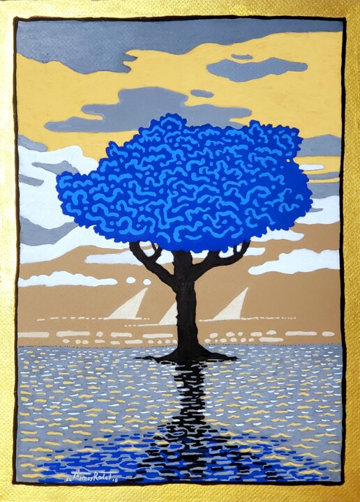 "Soir au bord du Nil" başlıklı Tablo Thomas Rodet tarafından, Orijinal sanat, Akrilik