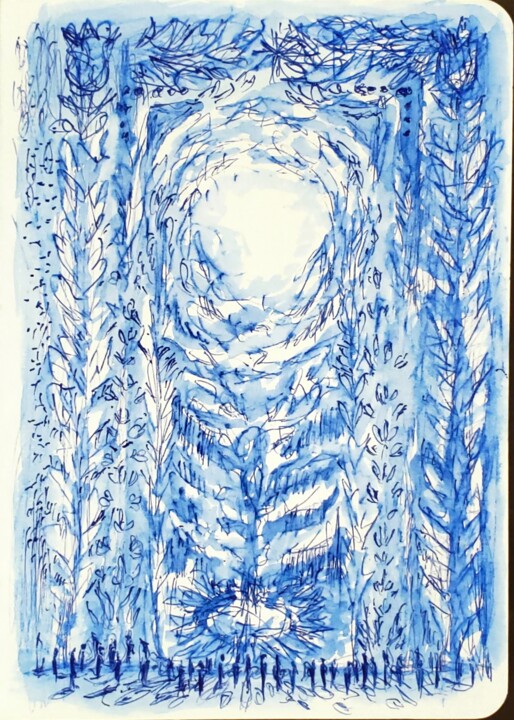 "Soif de lumière" başlıklı Tablo Thomas Rodet tarafından, Orijinal sanat, Mürekkep