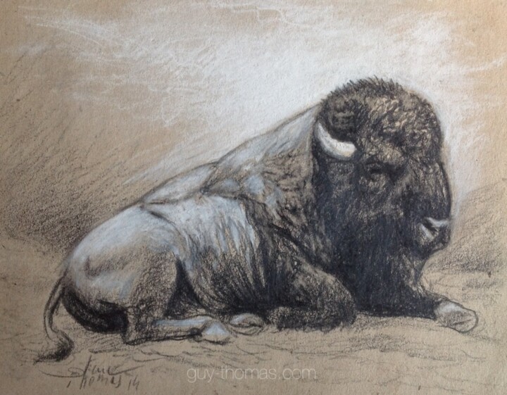 Drawing titled "Solid as a rock" by Thomas Rodet, Original Artwork, Pastel