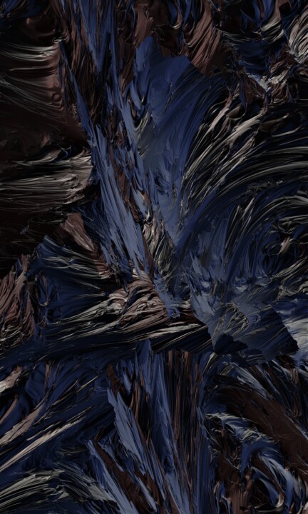 Digital Arts titled "Wasser (Leviathan K…" by Thomas Seebauer (FractopiaArt), Original Artwork, Digital Painting Mounted on…