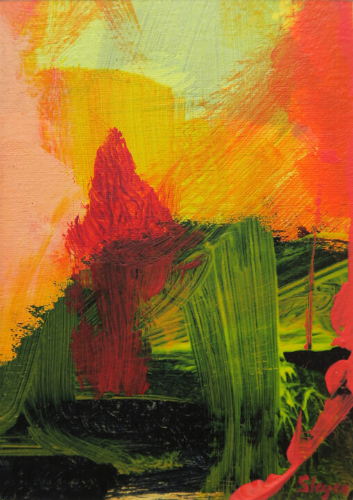 Картина под названием "Luminous Convergence" - Thomas Steyer, Подлинное произведение искусства, Акрил Установлен на картон