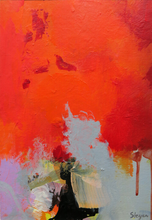 Картина под названием "Fiery Depths" - Thomas Steyer, Подлинное произведение искусства, Акрил Установлен на картон