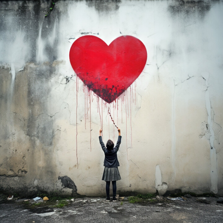 Arts numériques intitulée "Le coeur d'aimer" par Thomas Thomopoulos, Œuvre d'art originale, Image générée par l'IA