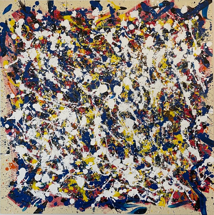 Картина под названием "Explosion of colors…" - Thomasjeunet.Art, Подлинное произведение искусства, Акрил Установлен на Дерев…