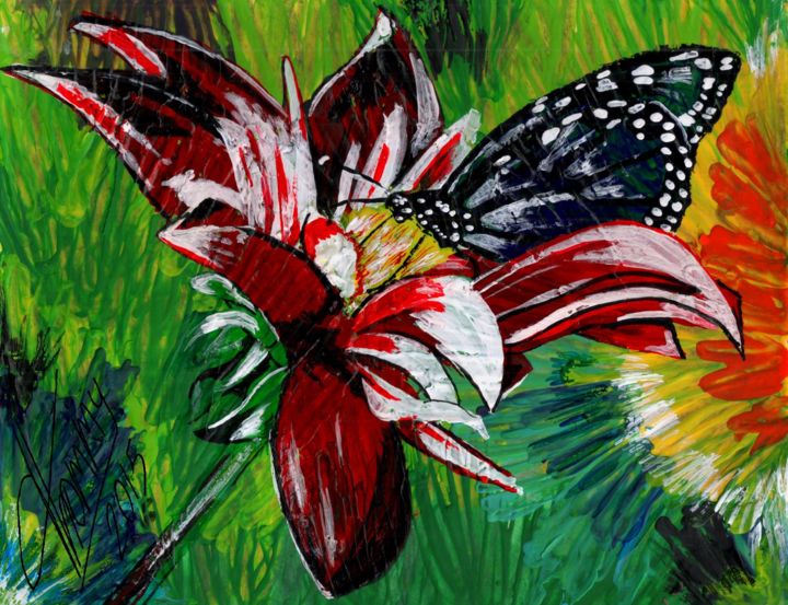Painting titled "Mariposa" by Thommy, Original Artwork, Other