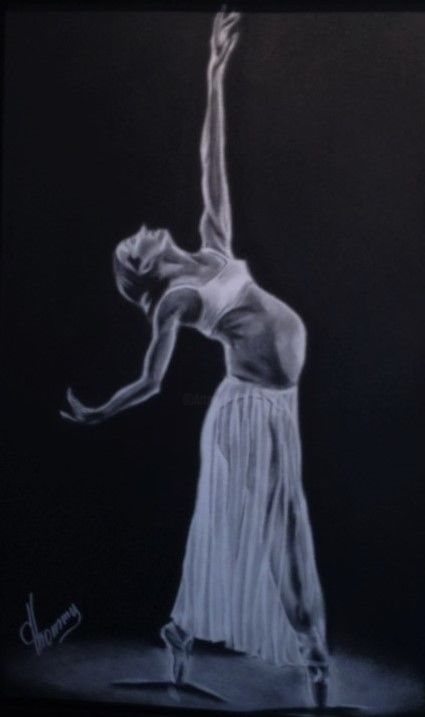Dessin intitulée "Bailarina" par Thommy, Œuvre d'art originale, Graphite