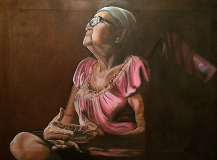 Painting titled "Mi madre" by Thommy, Original Artwork, Oil