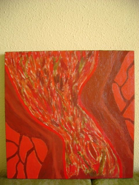Painting titled "Tree branch" by Alexander Samoila, Original Artwork, Oil