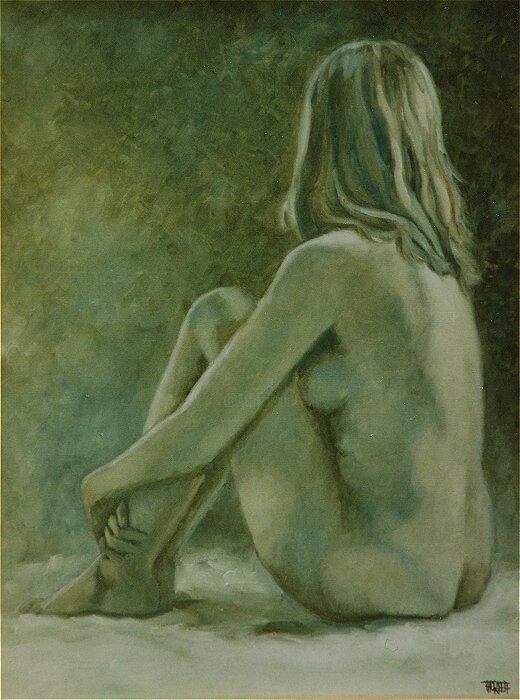 Schilderij getiteld "Girl" door Thor-Leif Strindberg, Origineel Kunstwerk