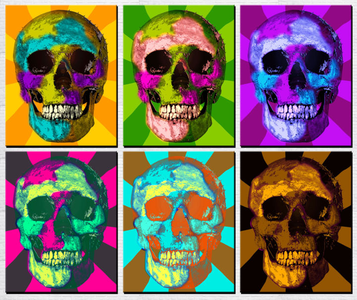 Arts numériques intitulée "Skulls" par Tom S. Agaster, Œuvre d'art originale, Peinture numérique