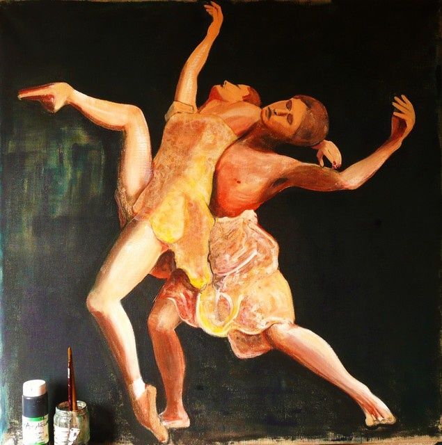 Malerei mit dem Titel "ballet" von Thyga, Original-Kunstwerk