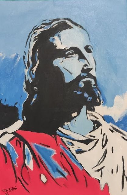 Peinture intitulée "Jesus" par Tiago Mineiro, Œuvre d'art originale, Acrylique
