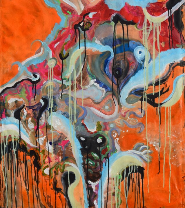 Malerei mit dem Titel "Abstrakt sueños 2#" von Tiba, Original-Kunstwerk, Acryl