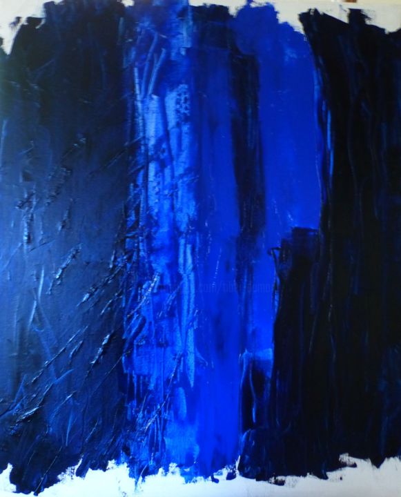 Painting titled "blues" by Bdumont, Original Artwork, Oil