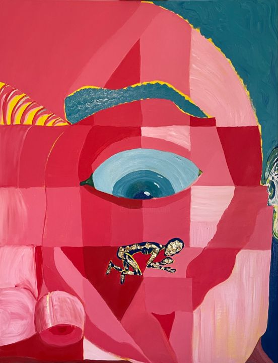 Painting titled "Oyzmandias" by Tiberiu Protopopescu, Original Art, Oil